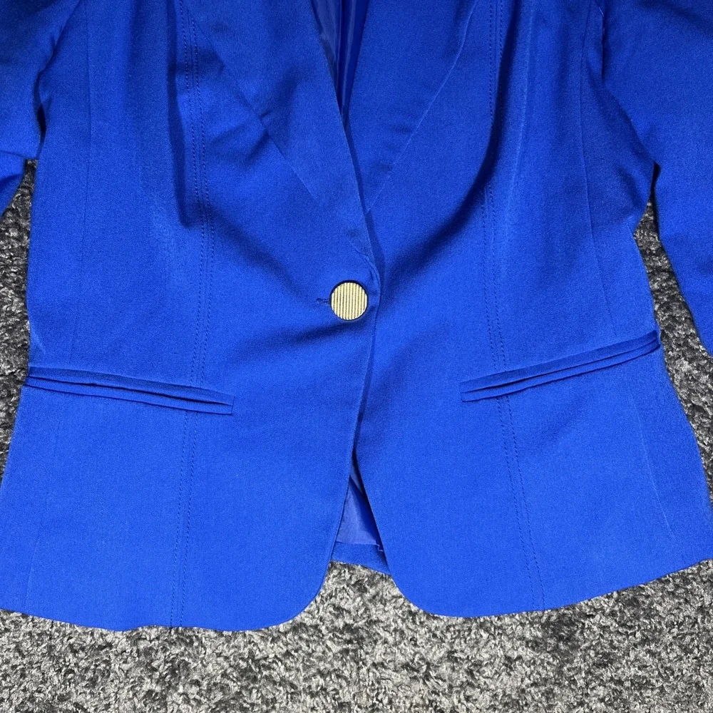 Ruched Blazer with Gold Accents, Color Royal Blue, Size‎ L